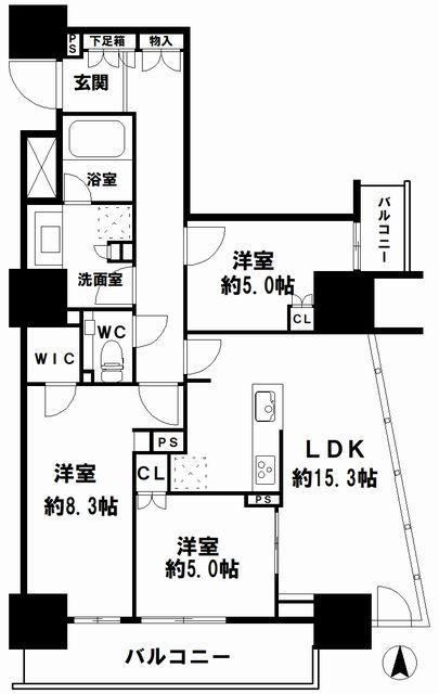 本町駅　徒歩1分　構造：鉄筋ｺﾝｸﾘｰﾄ造専有面積:80.07平米 ( 24.22坪 )　