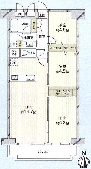谷町四丁目駅 徒歩5分 構造:鉄骨鉄筋コンクリート造専有面積:66.08平米 ( 19.98坪 )