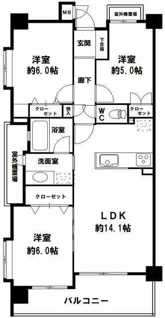 阿波座駅 徒歩9分 構造:鉄骨鉄筋コンクリート造専有面積:67.41平米 ( 20.39坪 )