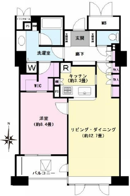 谷町四丁目駅 徒歩3分 構造:鉄筋コンクリート造専有面積:65.4平米 ( 19.78坪 )