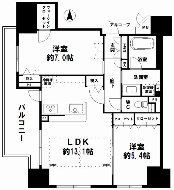 堺筋本町駅 徒歩2分 構造:鉄筋コンクリート造専有面積:61.57平米 ( 18.62坪 )