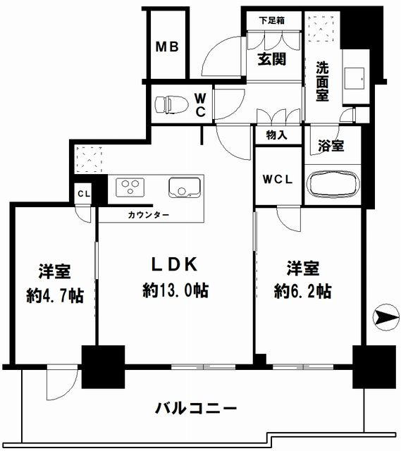 桜川駅 徒歩3分 構造:鉄筋コンクリート造専有面積:55.72平米 ( 16.85坪 )