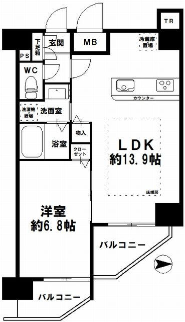 堺筋本町駅 徒歩4分 構造:鉄筋コンクリート造専有面積:45.71平米 ( 13.82坪 )