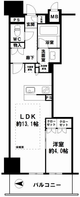 松屋町駅 徒歩3分 構造:鉄筋コンクリート造専有面積:44.13平米 ( 13.34坪 )