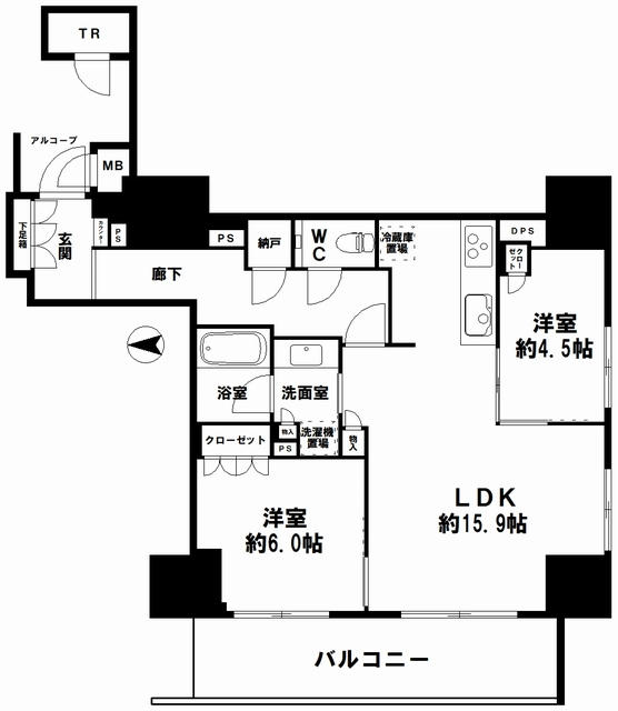 西長堀駅 徒歩3分 構造:鉄筋コンクリート造専有面積:66.89平米 ( 20.23坪 )