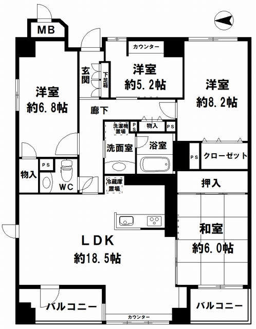 長堀橋駅 徒歩7分 構造:鉄骨鉄筋コンクリート造専有面積:98.22平米 ( 29.71坪 )