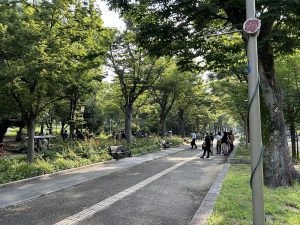 靱公園で　なんの撮影？