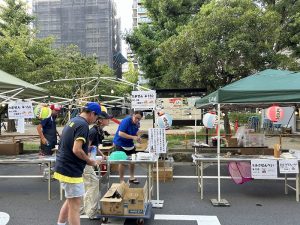 会社でBBQ　暑気払い